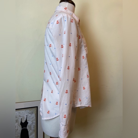 Maeve Anthropologie Blouse Size 2 Miette Teepee Camping Buttons Long Sleeves - Picture 3 of 8